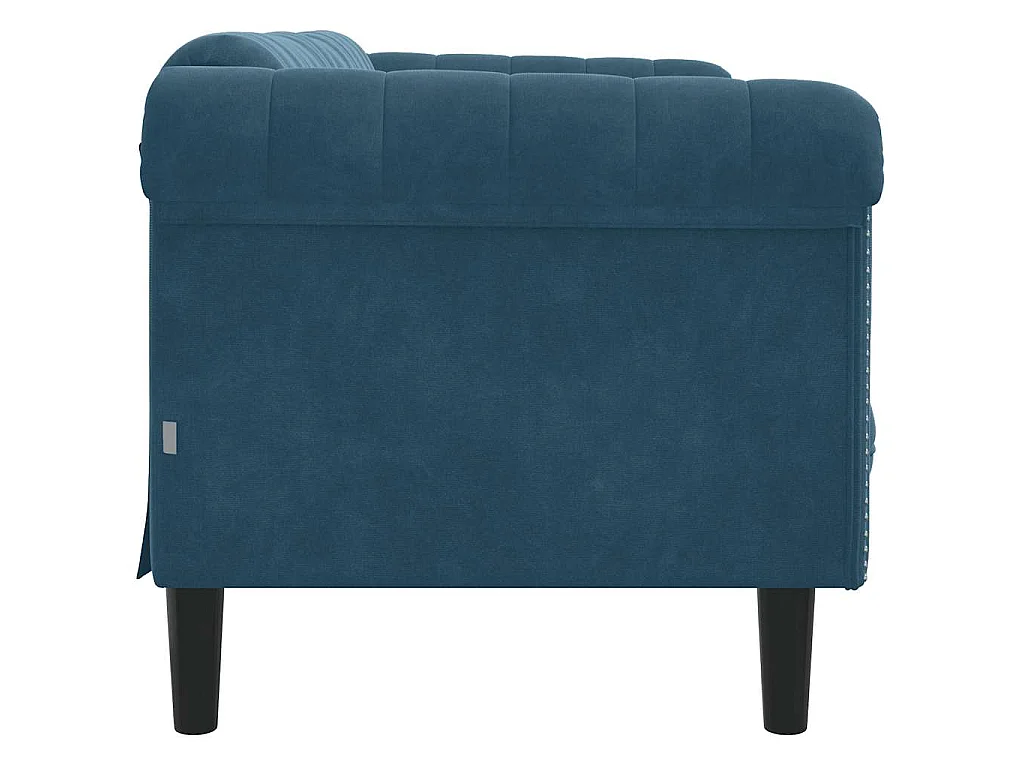 Sofa 2-Sitzer Blau Samt