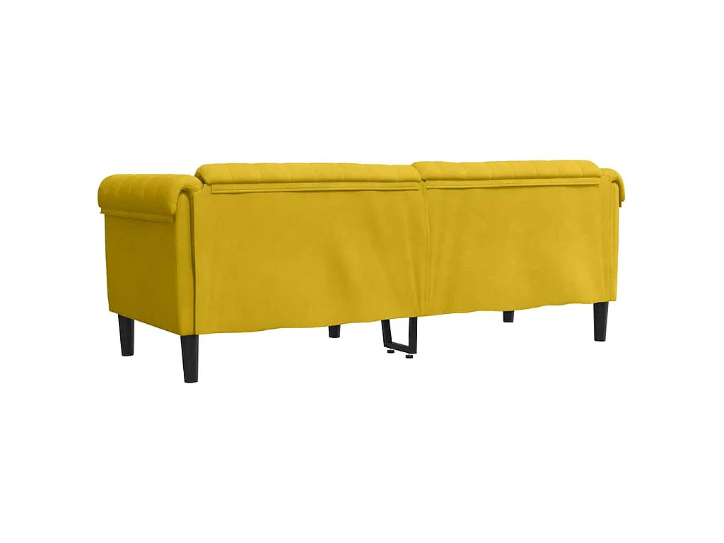 Canapé à 3 places jaune velours