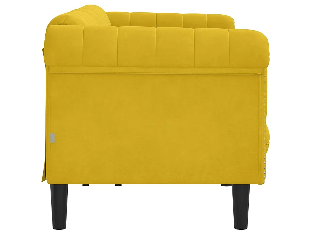 Canapé à 3 places jaune velours