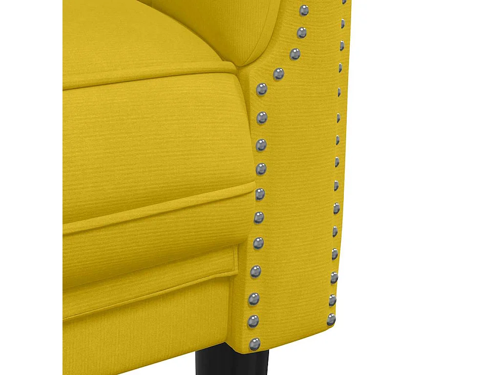 Canapé à 3 places jaune velours