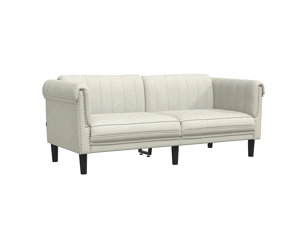 Sofa 2-Sitzer Creme Samt