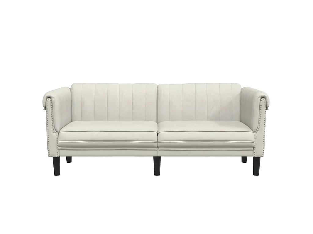 Sofa 2-Sitzer Creme Samt
