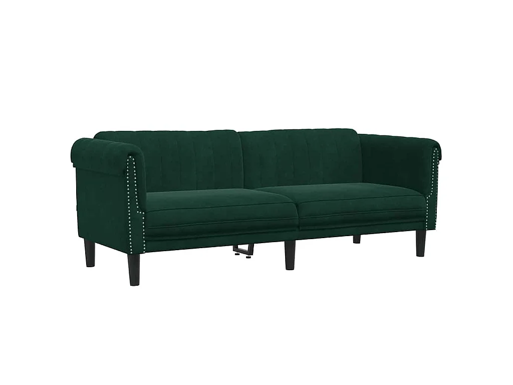 Sofa 3-Sitzer Dunkelgrün Samt