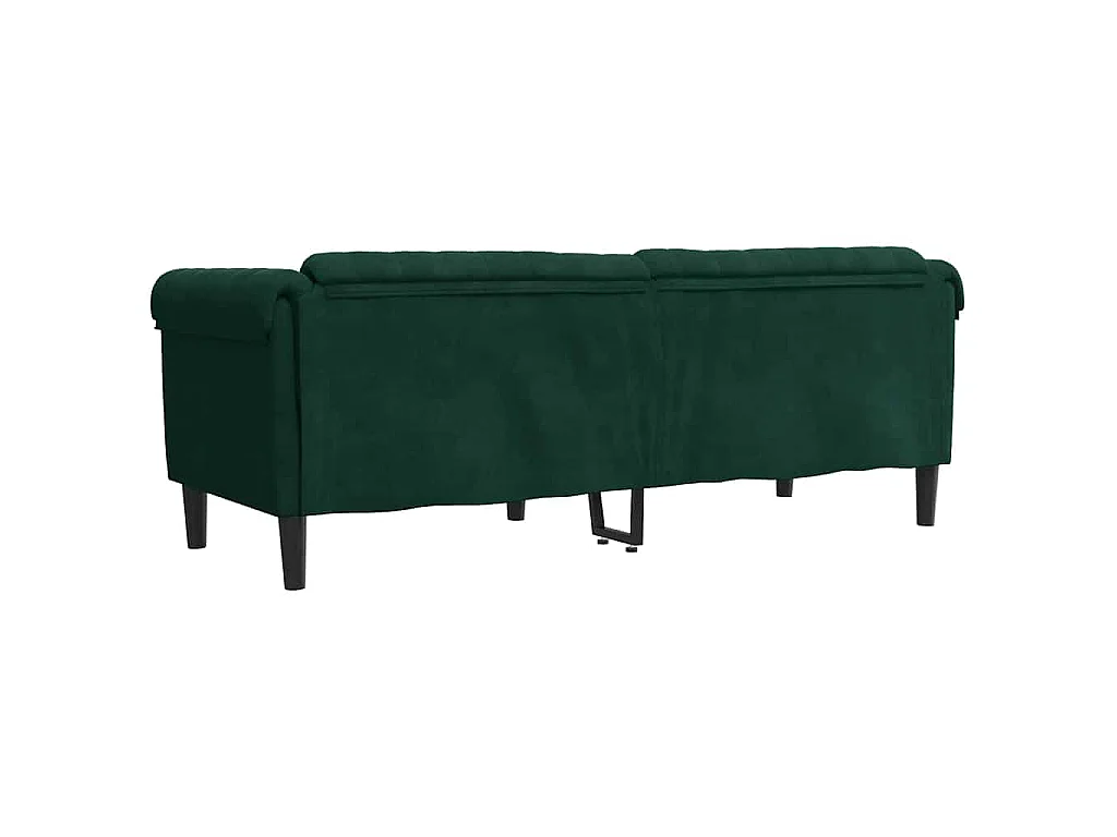 Sofa 3-Sitzer Dunkelgrün Samt