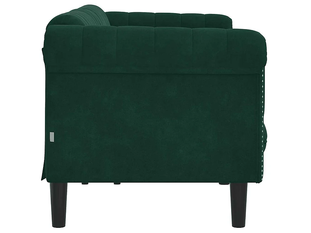 Sofa 3-Sitzer Dunkelgrün Samt