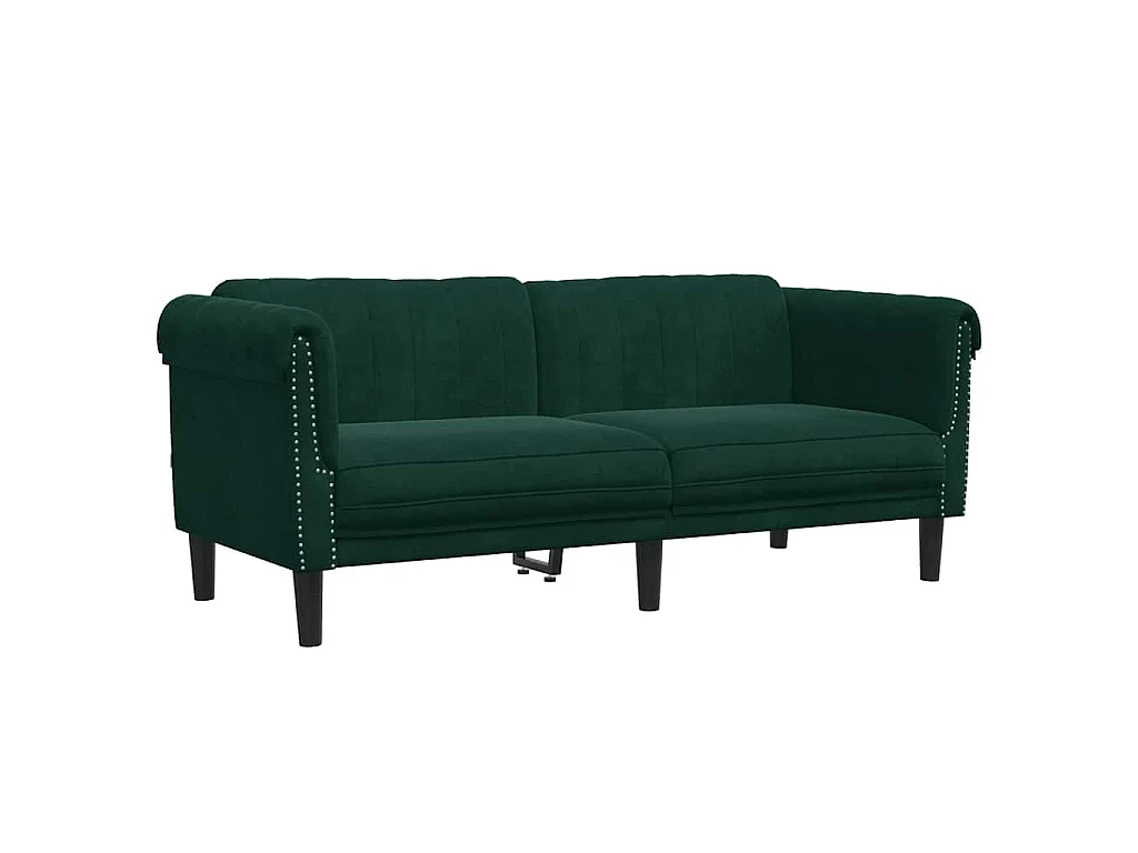 Sofa 2-Sitzer Dunkelgrün Samt