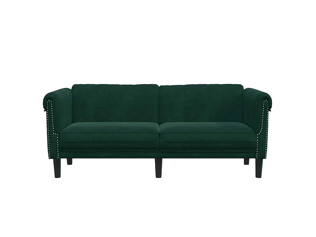 Sofa 2-Sitzer Dunkelgrün Samt