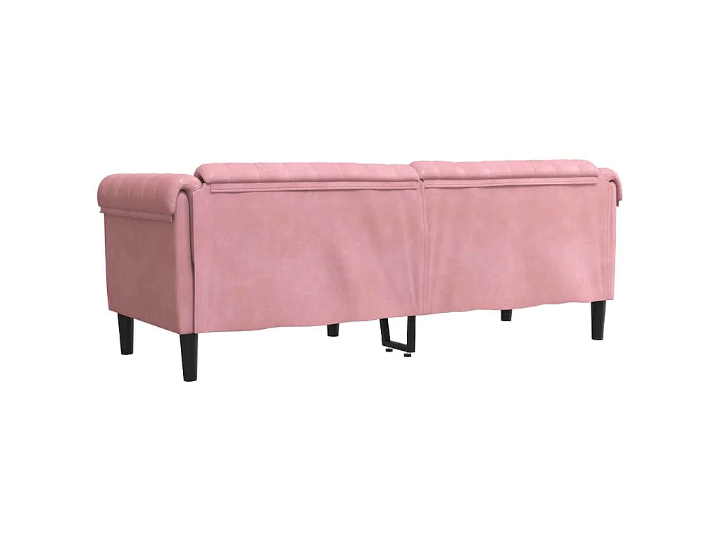 Canapé à 3 places rose velours