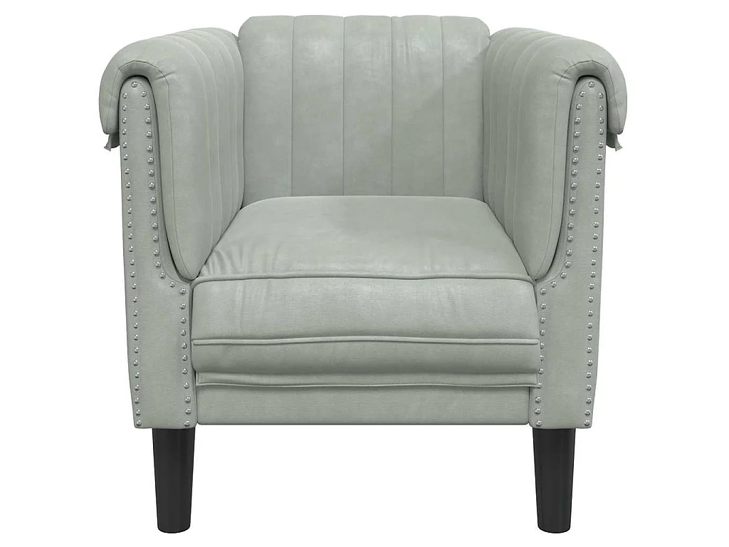 Fauteuil gris clair Velours