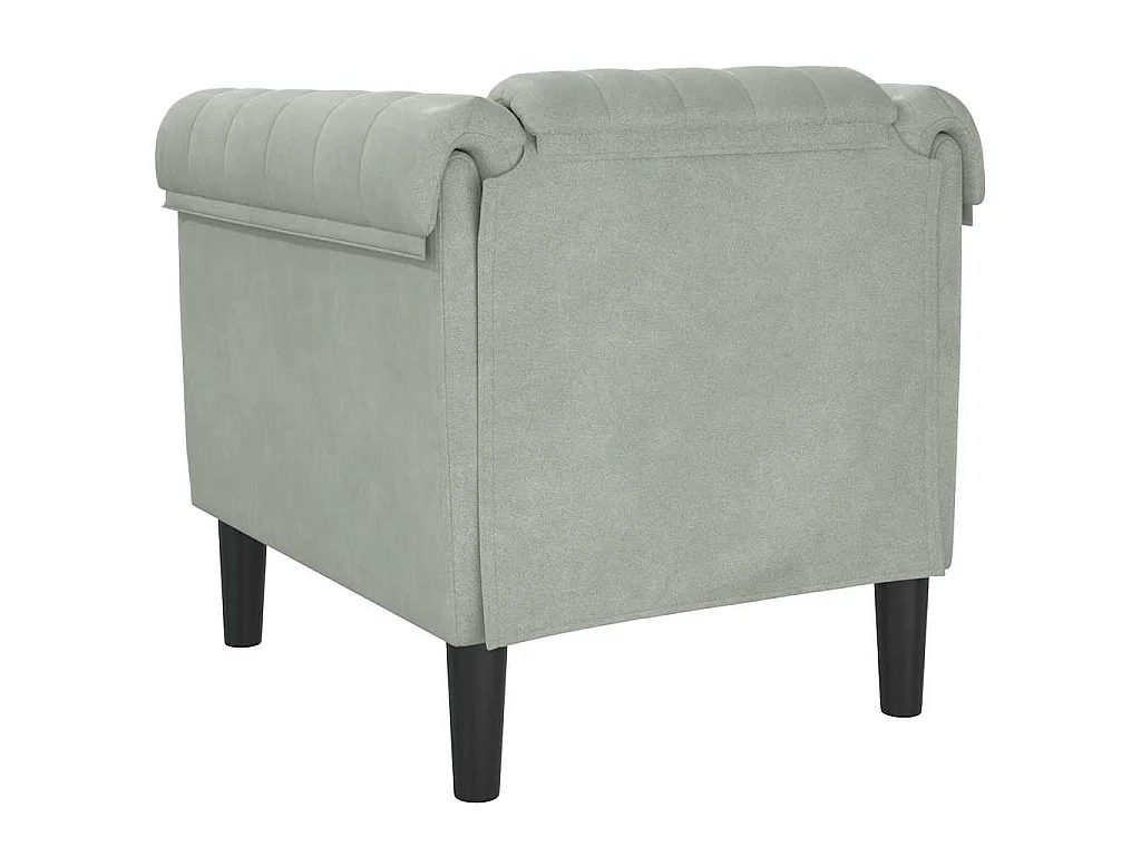 Fauteuil gris clair Velours