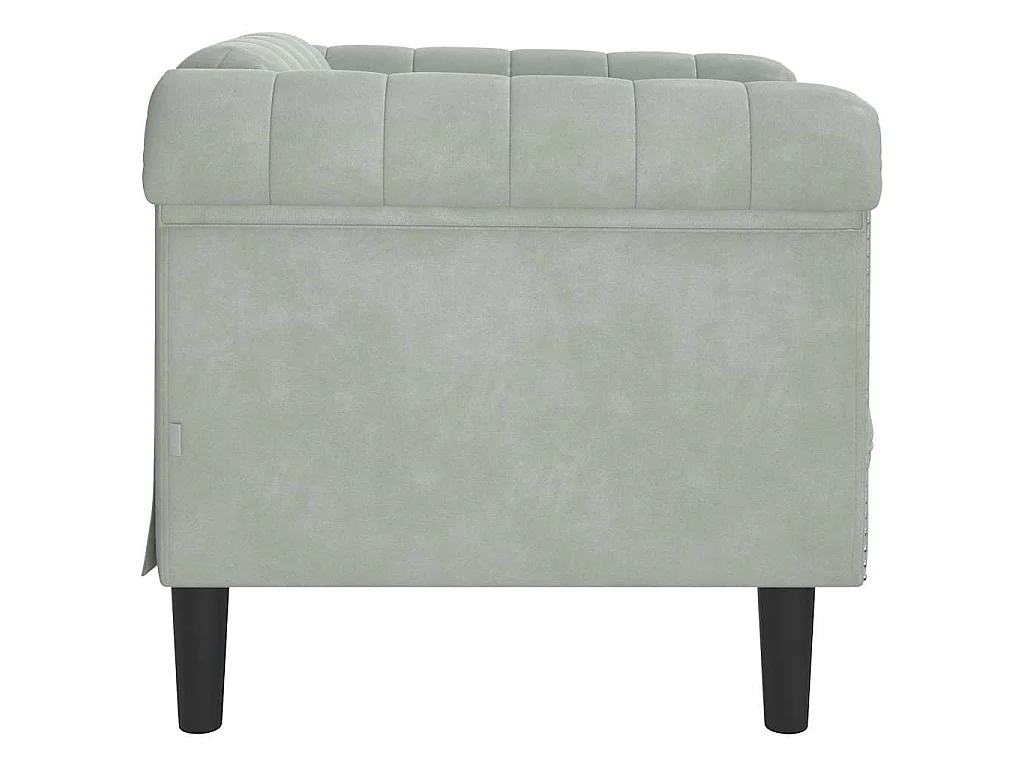 Fauteuil gris clair Velours