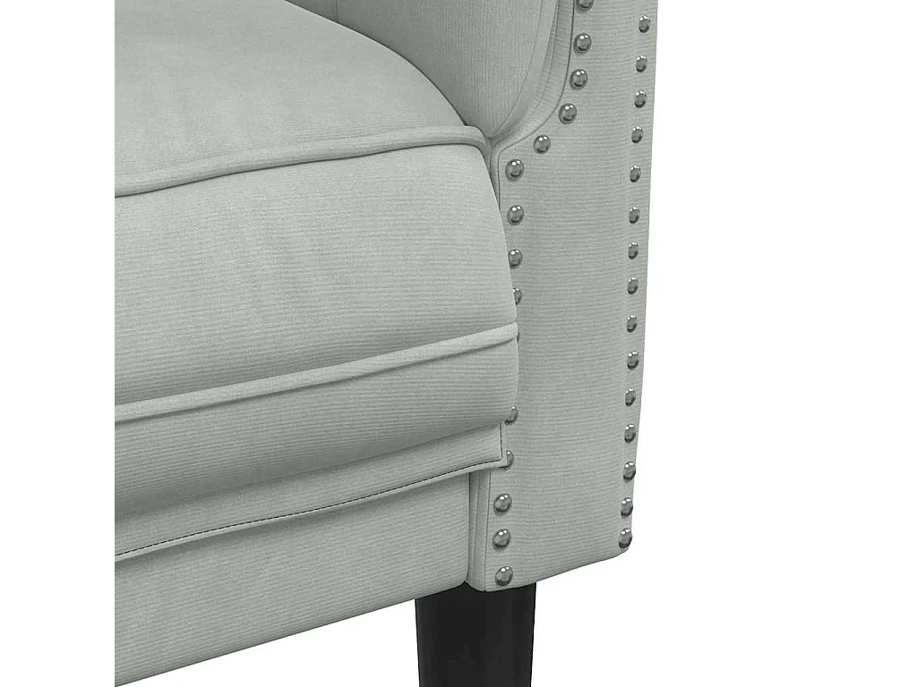 Fauteuil gris clair Velours