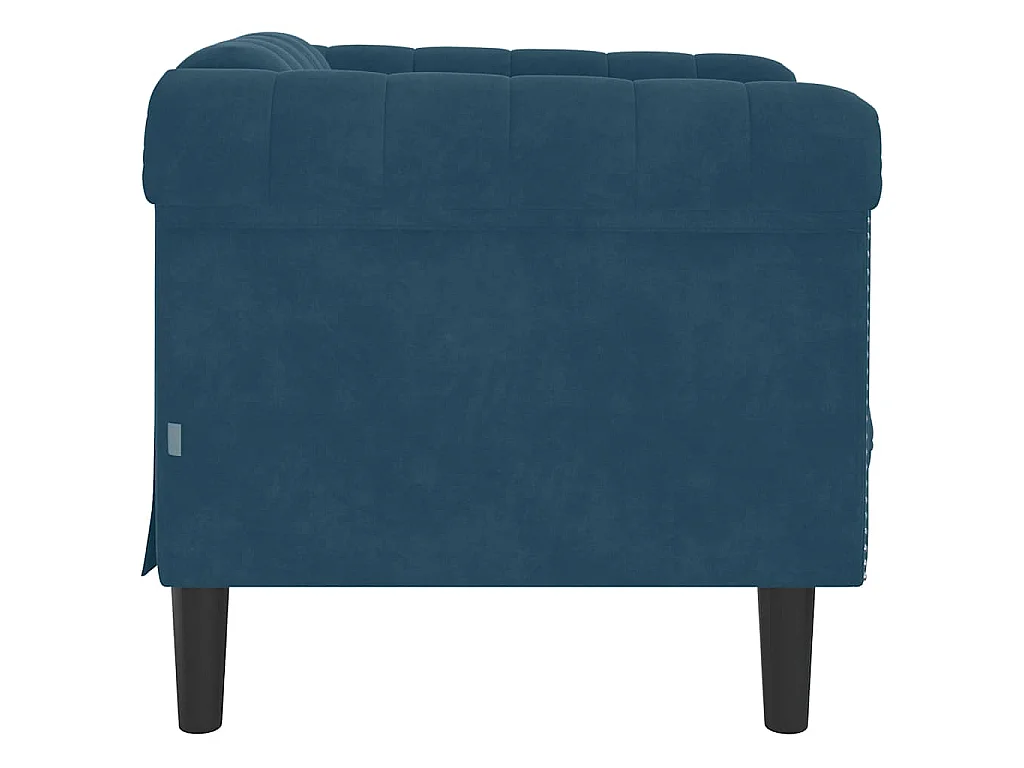 Blauer Samt-Sessel mit bequemer Polsterung und stabilen Beinen - Modernes Design