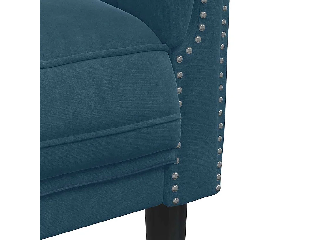 Blauer Samt-Sessel mit bequemer Polsterung und stabilen Beinen - Modernes Design
