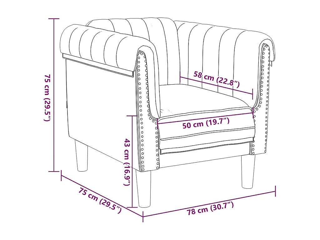Sessel Braun Kunstleder Wildleder-Optik