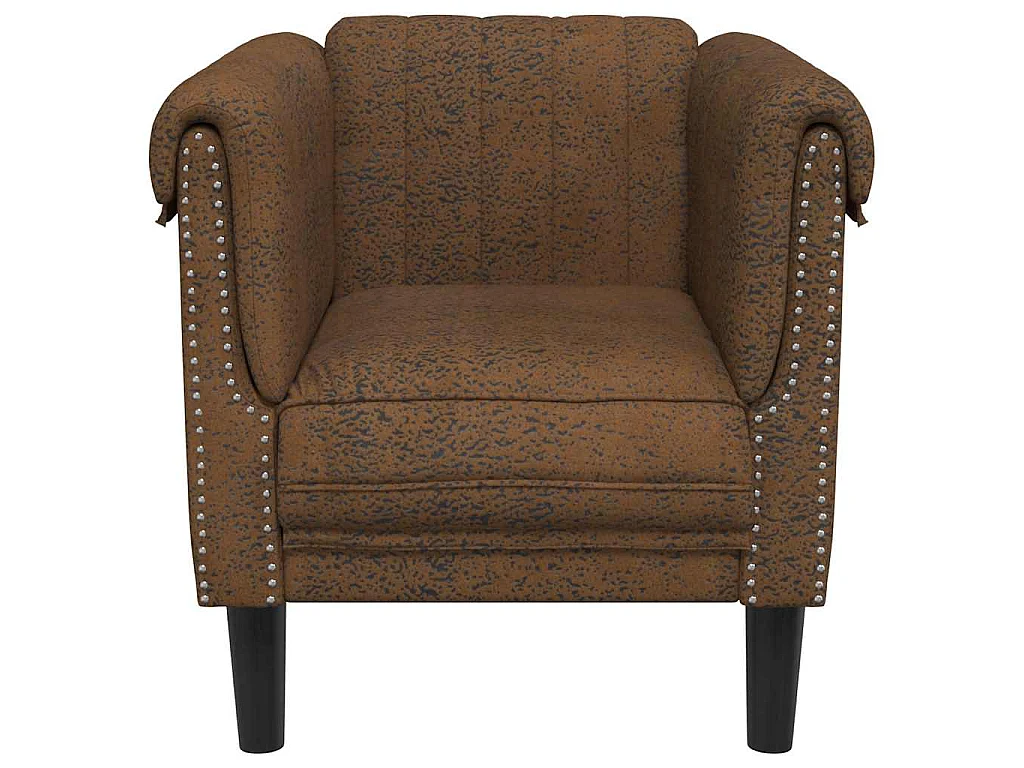 Sessel Braun Kunstleder Wildleder-Optik