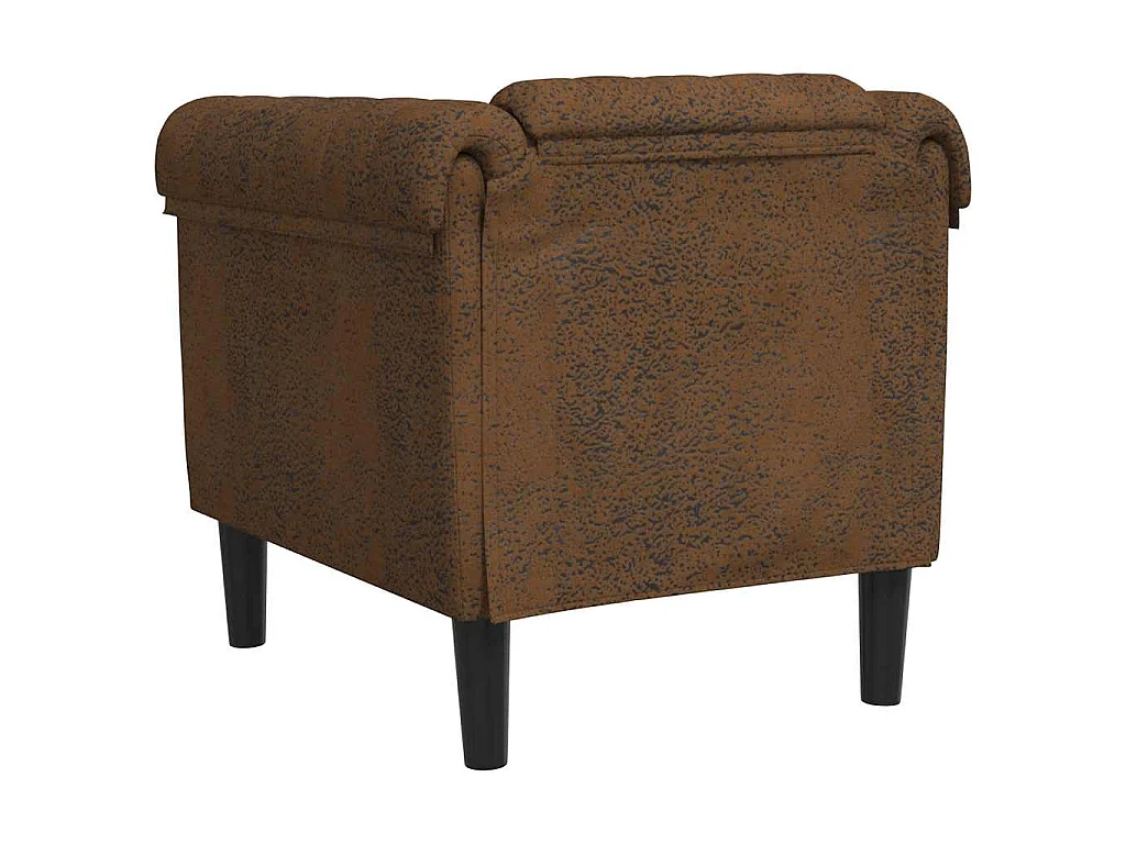 Sessel Braun Kunstleder Wildleder-Optik
