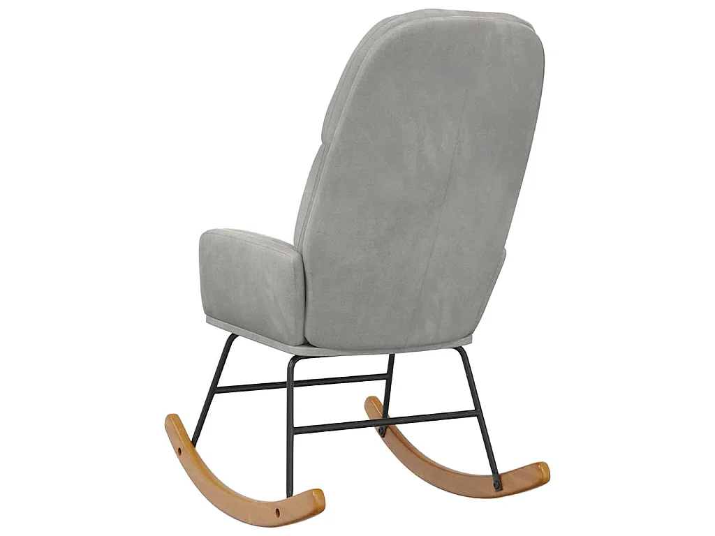 Fauteuil à bascule velours gris clair