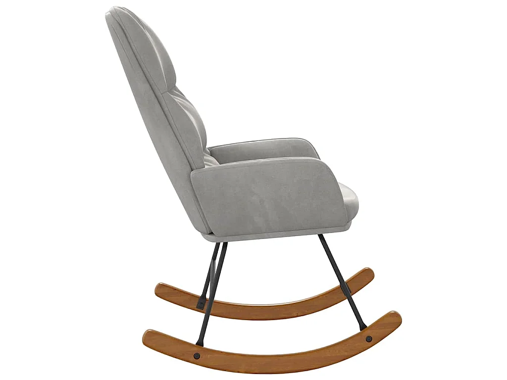 Fauteuil à bascule velours gris clair