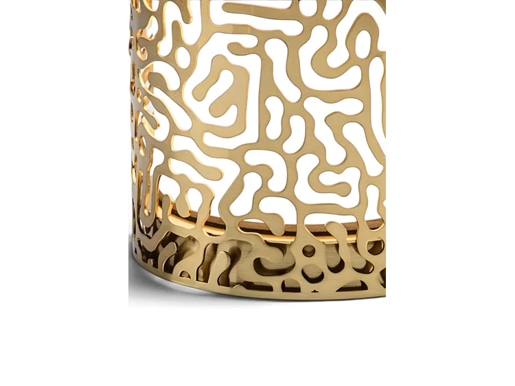 Moray Table Light - Brushed Brass, Laser-Cut Stainless Steel, Frosted Glass Diffuser
