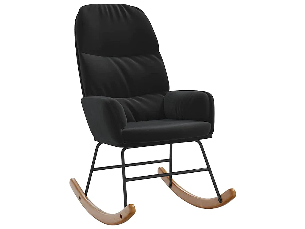 Schaukelstuhl Schwarz Samt