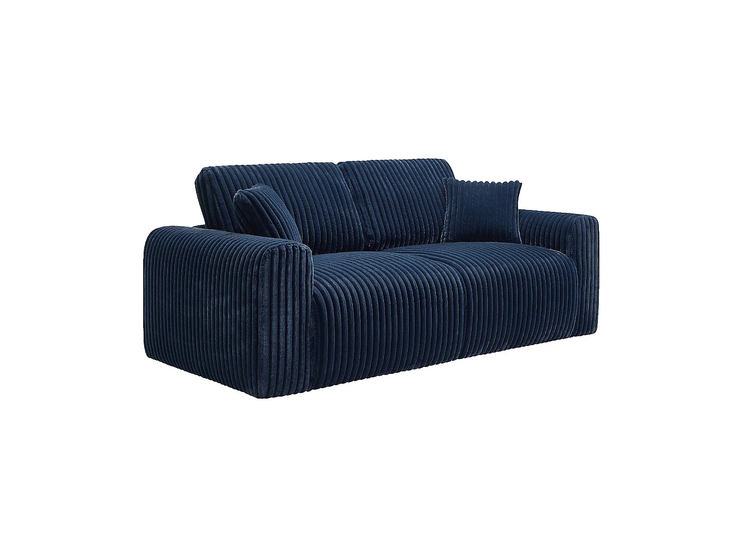Habitat - Canapé 3 places en tissu côtelé - Bleu nuit - Aleya II