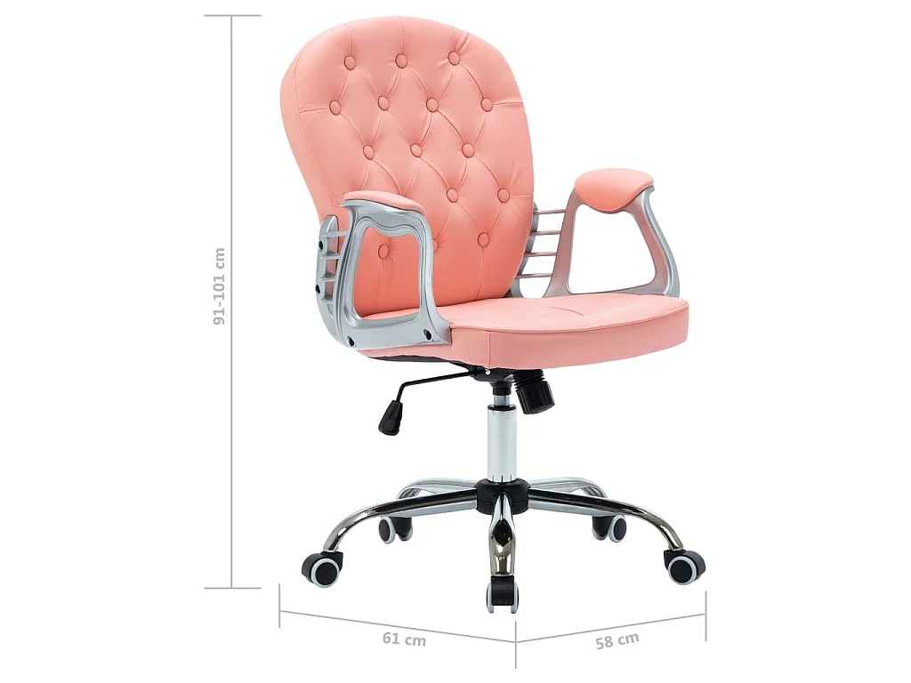 Bürodrehstuhl Rosa Kunstleder