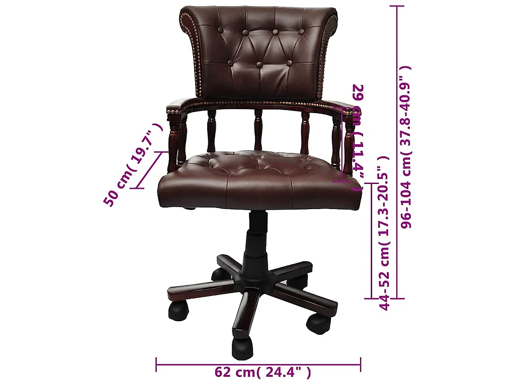 Silla de oficina giratoria marrón