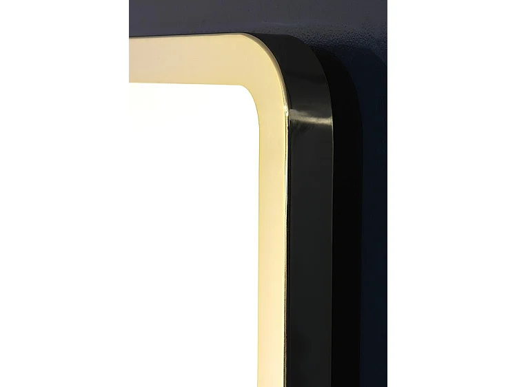 Champagne Standard Wall Mirror - Full-Length Polished Brass Frame, 1970s Curvaceous Design