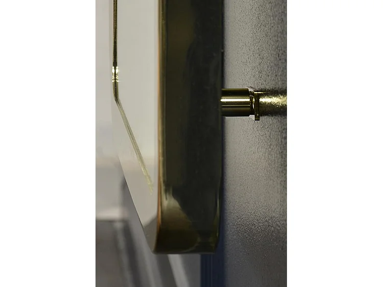 Champagne Standard Wall Mirror - Full-Length Polished Brass Frame, 1970s Curvaceous Design