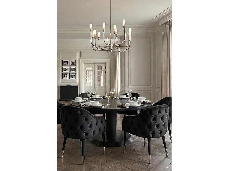 Gracia 12-Light Pendant Chrome, Stainless Steel with Frosted Glass