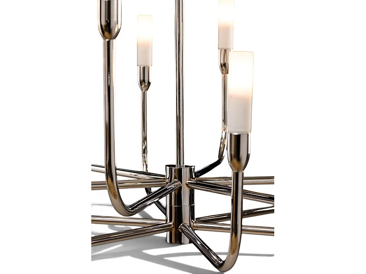 Gracia 12-Light Pendant Chrome, Stainless Steel with Frosted Glass