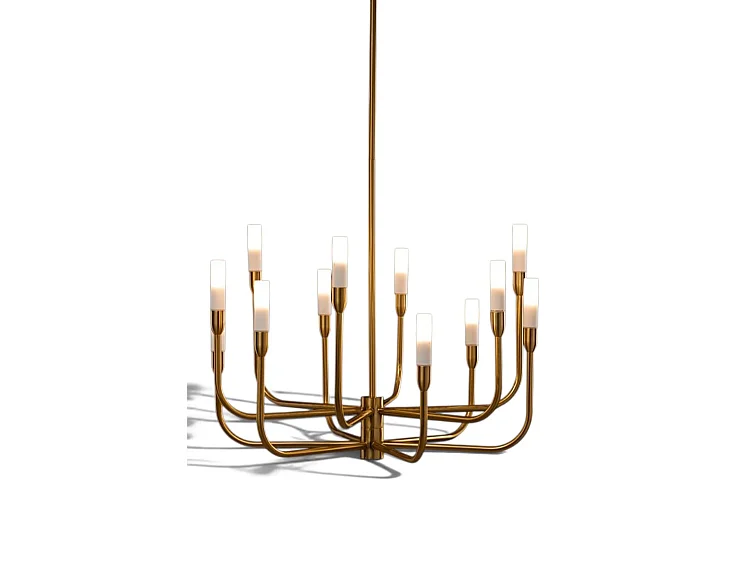 Gracia Twelve-Light Pendant, Brushed Brass