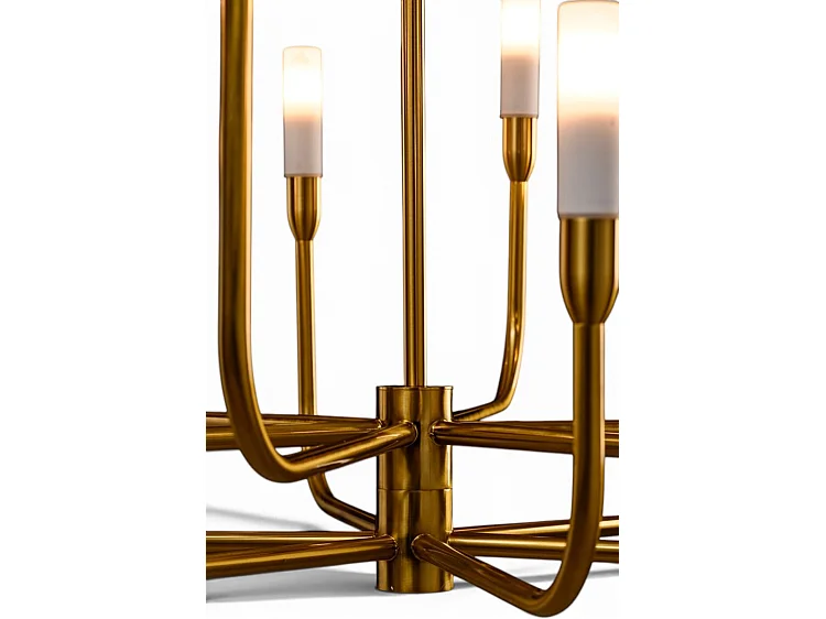 Gracia Twelve-Light Pendant, Brushed Brass