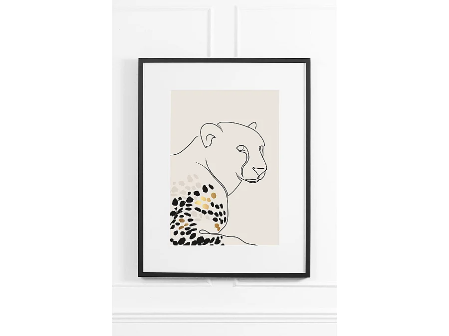 Wild Gold No.1 Wall Art - Matte Black Frame