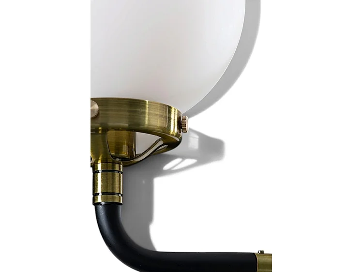 Brompton Chandelier, 18-Light Brass and Matt Black, Frosted Glass Shades