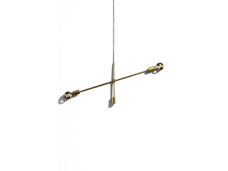 Gallo Two-Light Adjustable Pendant, Satin Brass Finish