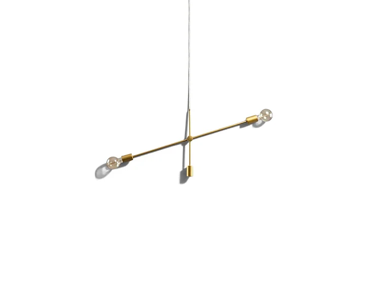 Gallo Two-Light Adjustable Pendant, Satin Brass Finish