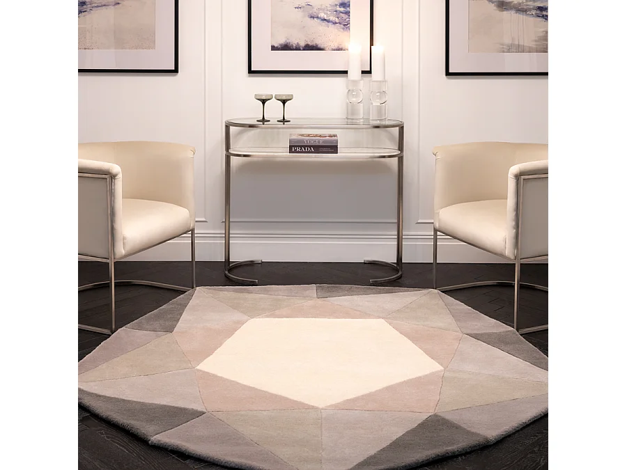 Narcisa Grey Rug, Hand-Tufted 100% Wool, Rectangular, Embossed Playful Design