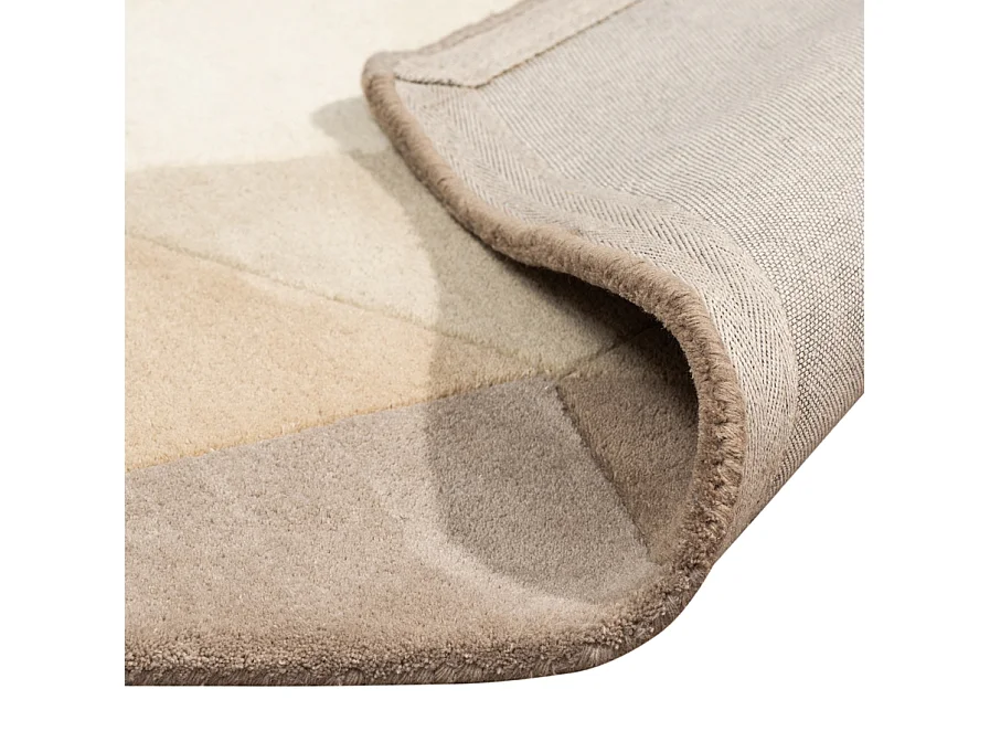 My Furniture Narcisa Taupe Rug, Hand-Tufted 100% Wool, Embossed Tonal Design