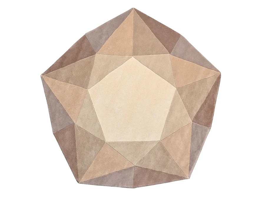 My Furniture Narcisa Taupe Rug, Hand-Tufted 100% Wool, Embossed Tonal Design