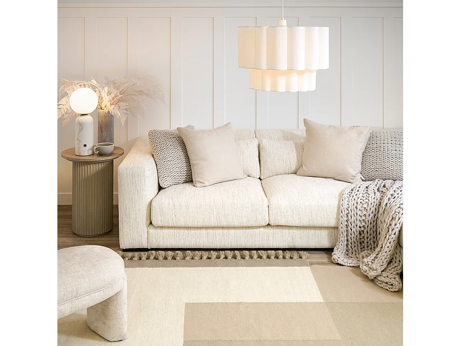 Drift Rug - Hand-woven 100% Wool Kilim, Colour Block Design with Tassels