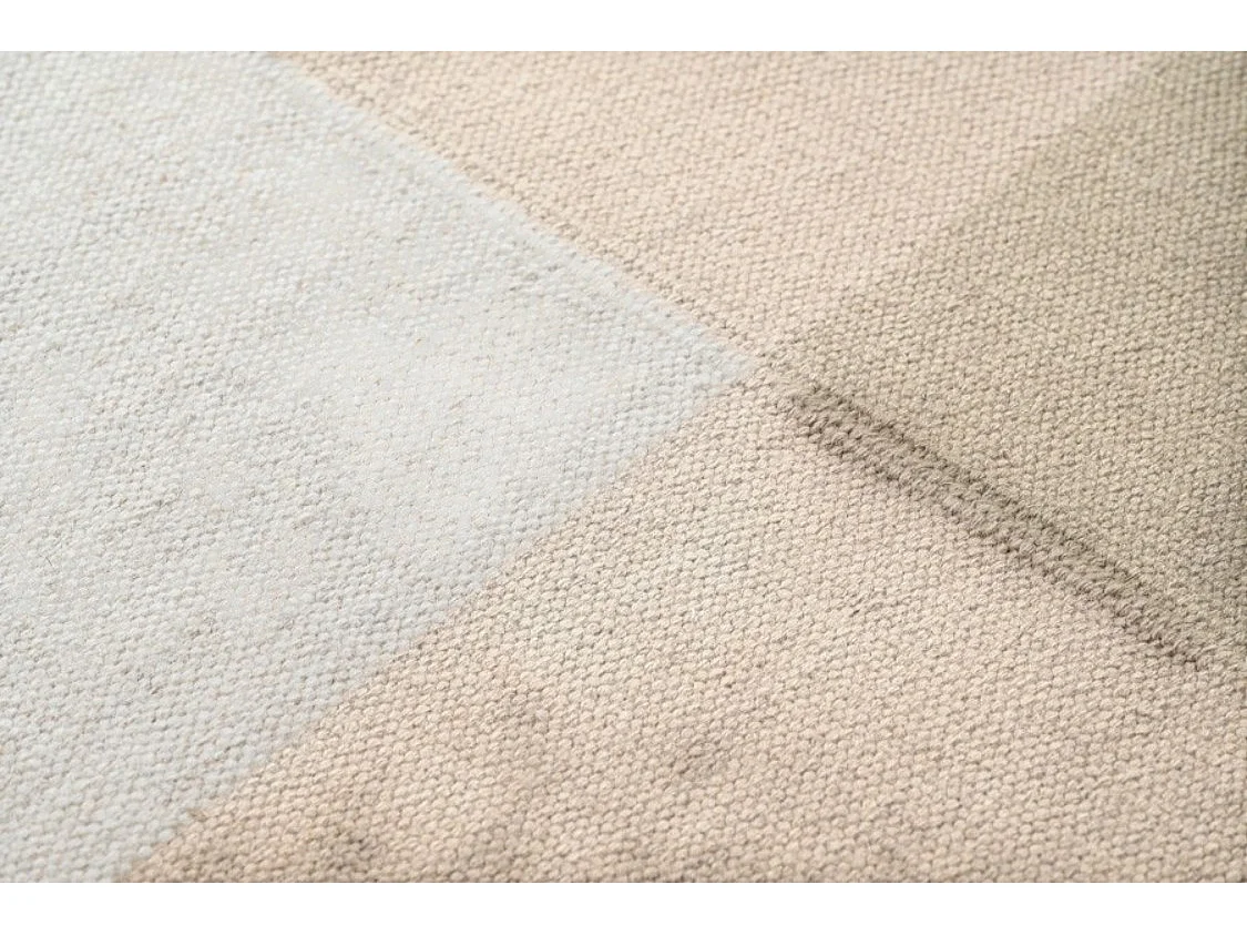 Drift Rug - Hand-woven 100% Wool Kilim, Colour Block Design with Tassels
