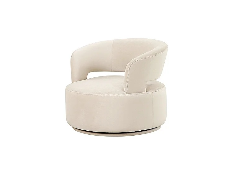 Carlton Velvet Swivel Armchair - Chalk, Sculptural Tub Club Chair