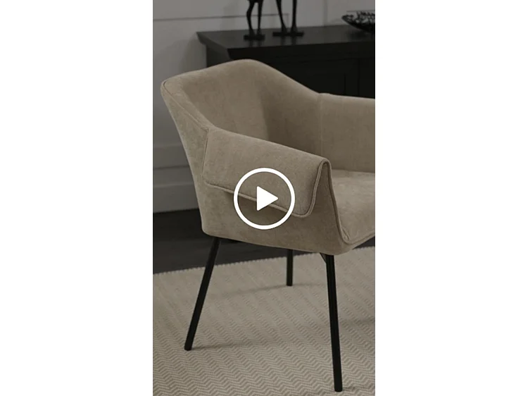 Alva Lounge Chair, Sable - Contemporary Folded-Arm Design, Washed Chenille