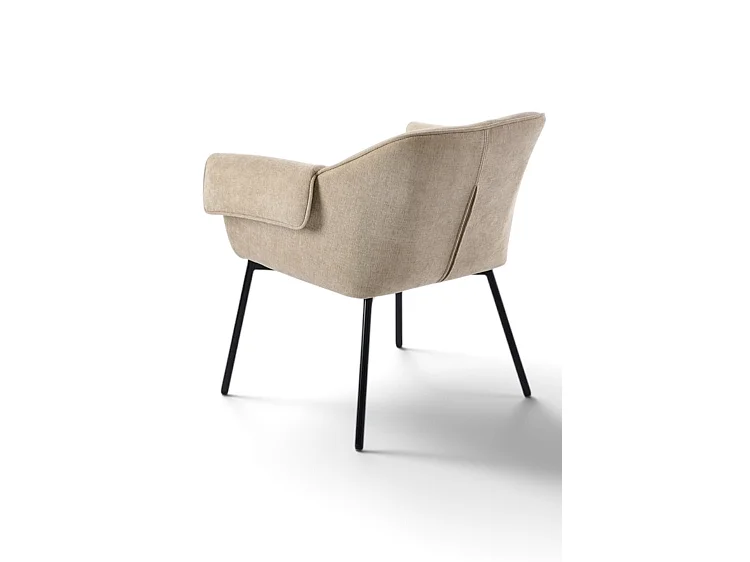 Alva Lounge Chair, Sable - Contemporary Folded-Arm Design, Washed Chenille