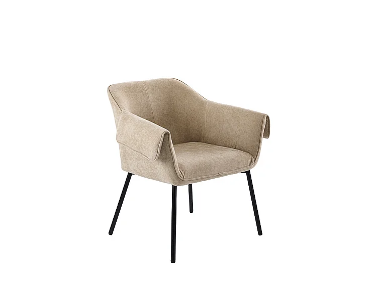 Alva Lounge Chair, Sable - Contemporary Folded-Arm Design, Washed Chenille