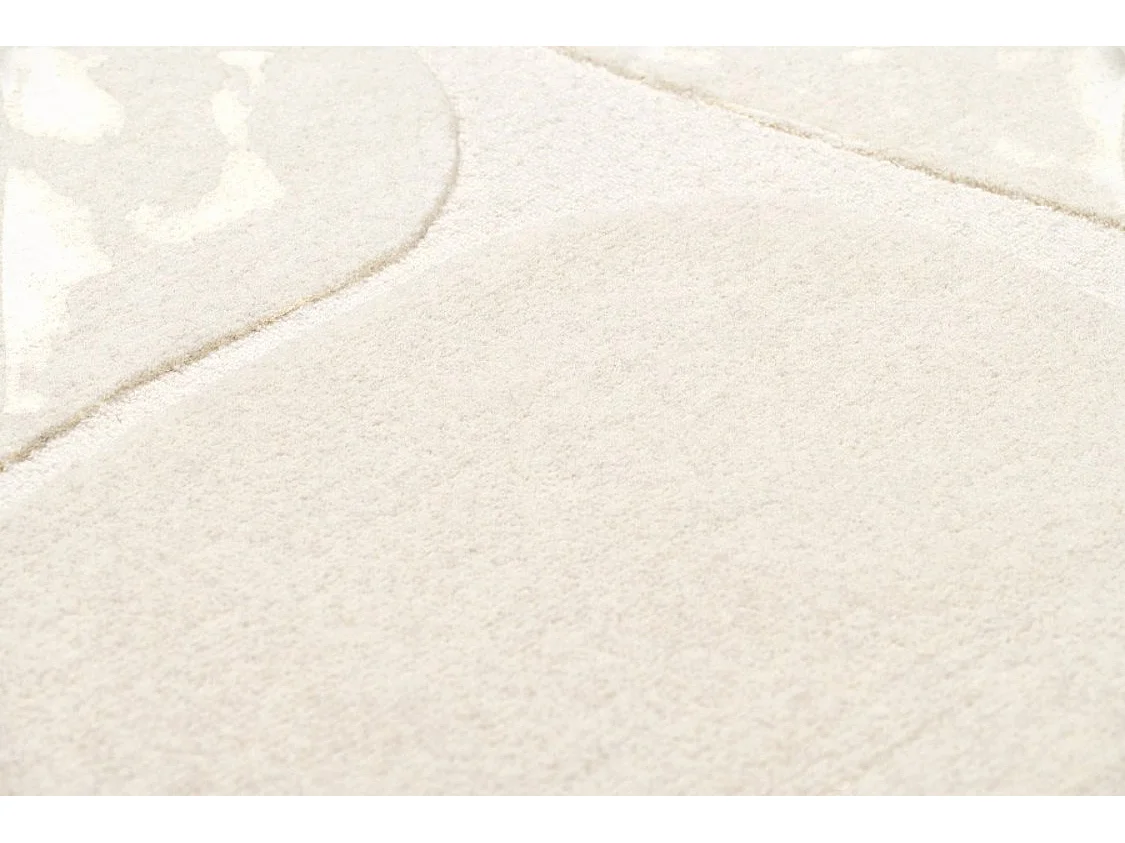 Congo Rug, Hand-Tufted 100% Wool High/Low Cut Loop Rug, Off-White 160 x 160 cm