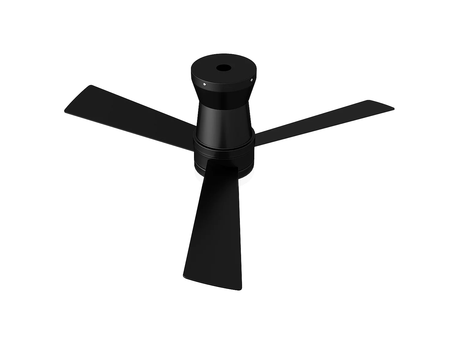 Ventilateur de plafond 52 pouces avec LED, 3 pales noir, ventilateur plafond silencieux 2 en 1