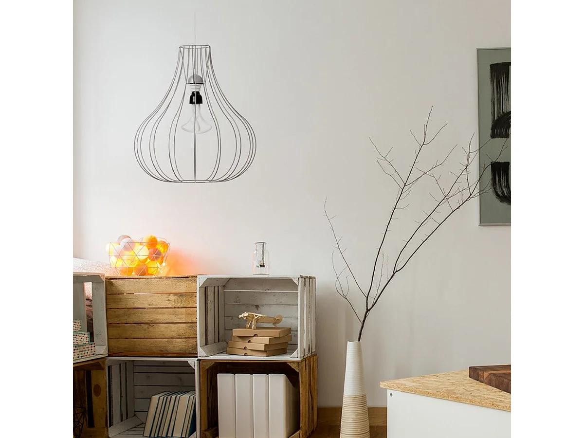 Lampe Suspension en Métal "Leonie" 50cm Argent